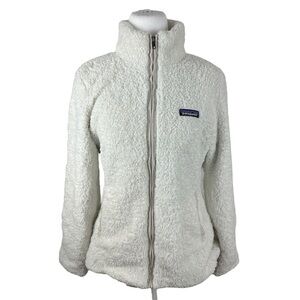 Women’s Y2K Patagonia White Fur Fleece Full Zip Cute Jacket Size M